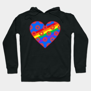 Phish Donuts Heart with Rainbow Pride Hoodie